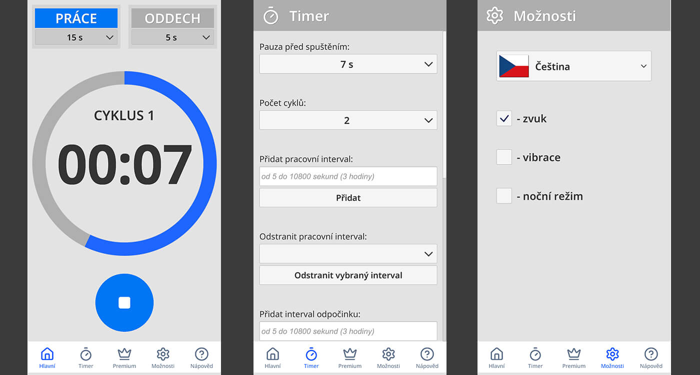 Jednoduchý intervalový časovač pro trénink, práci a Pomodoro | Easy Cyclic Timer