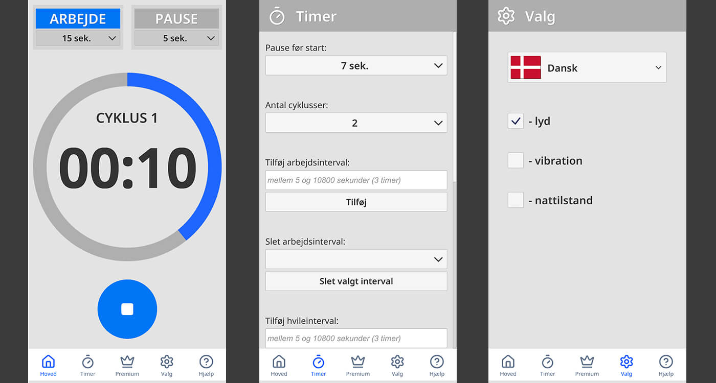 Simpel intervaltimer til træning, arbejde og Pomodoro | Easy Cyclic Timer
