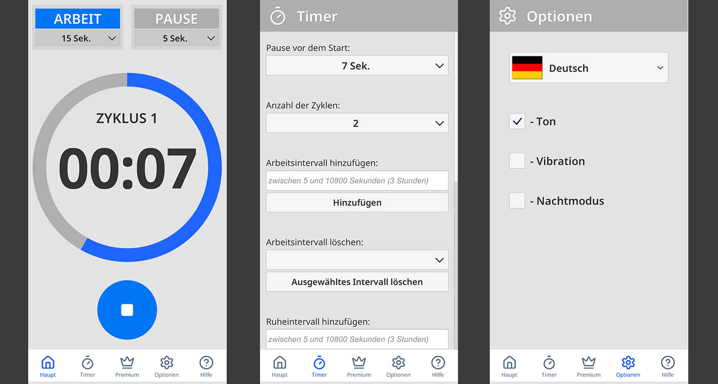 Einfacher Intervall-Timer für Training, Arbeit und Pomodoro | Easy Cyclic Timer