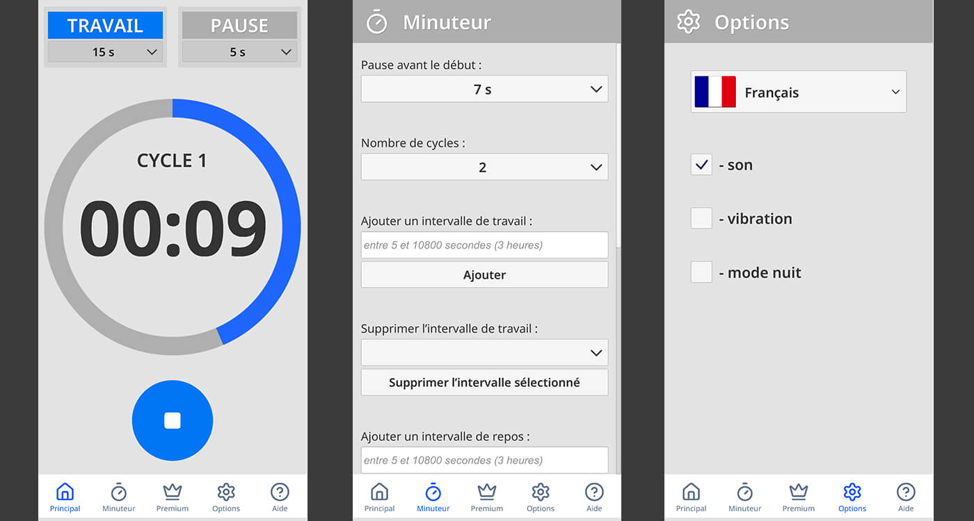 Minuteur à intervalles simple pour entraînement, travail et Pomodoro | Easy Cyclic Timer