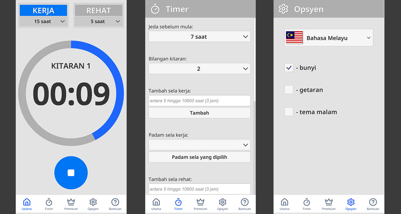 Pemasa sela mudah untuk senaman, kerja dan Pomodoro | Easy Cyclic Timer