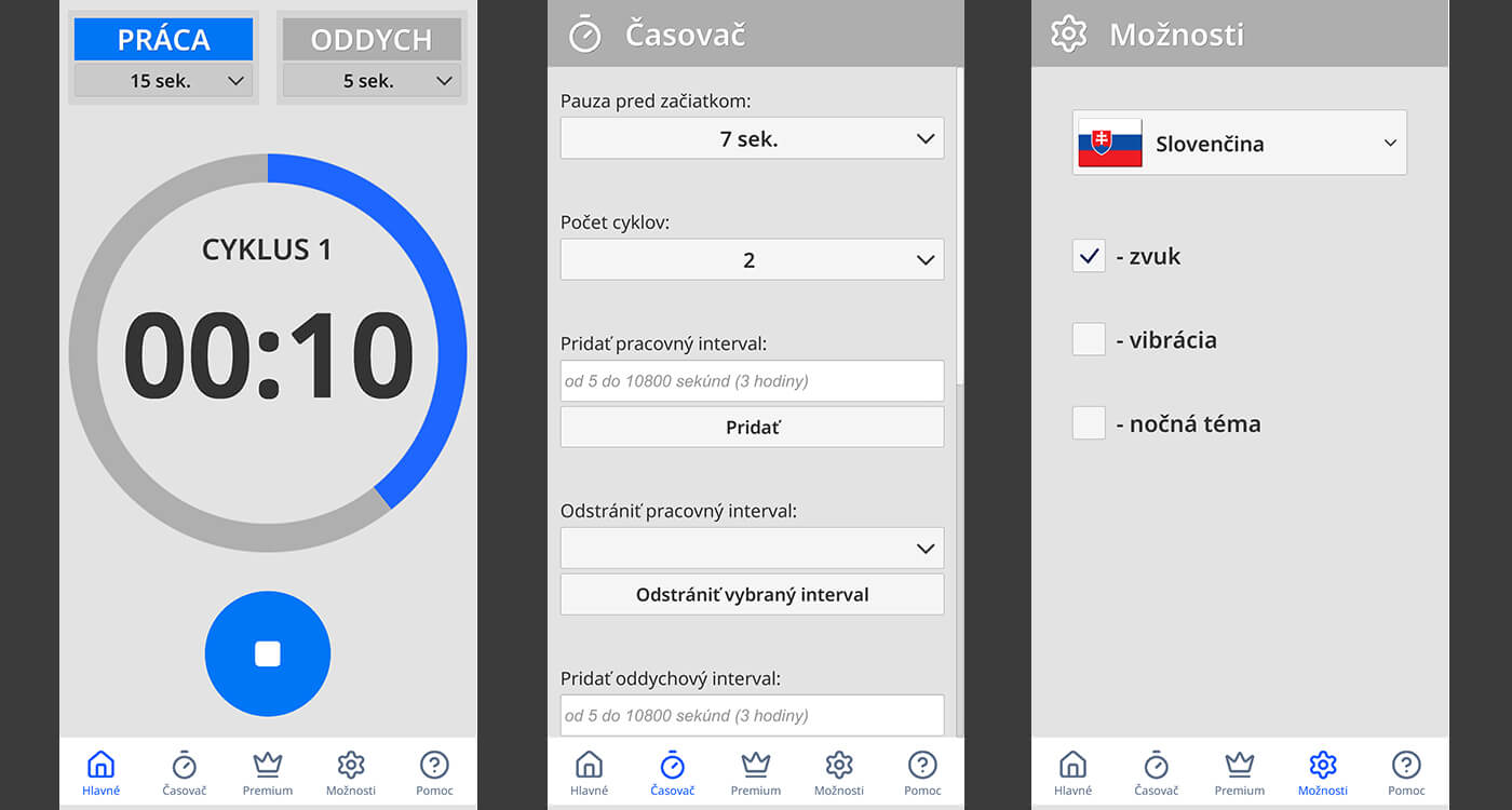 Jednoduchý intervalový časovač na tréning, prácu a Pomodoro | Easy Cyclic Timer