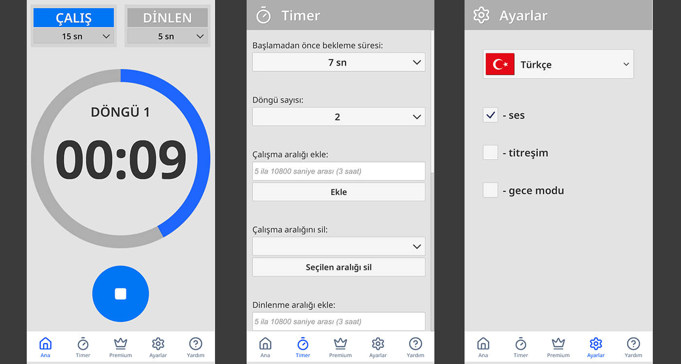 Antrenman, çalışma ve Pomodoro için basit aralık zamanlayıcı | Easy Cyclic Timer