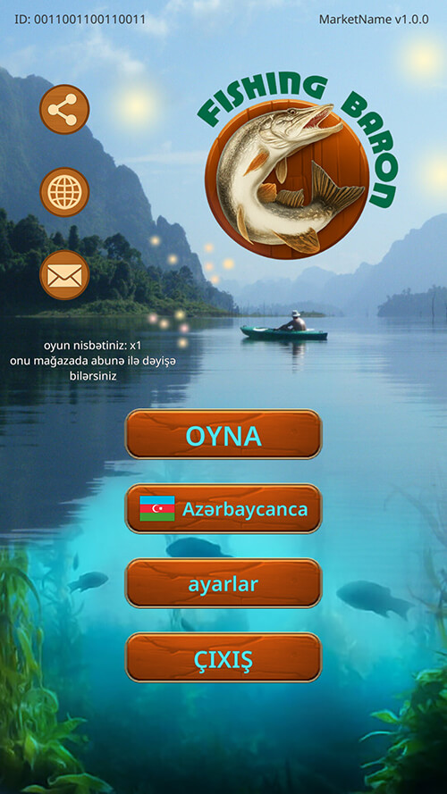 Fishing Baron-un ilk ekranı