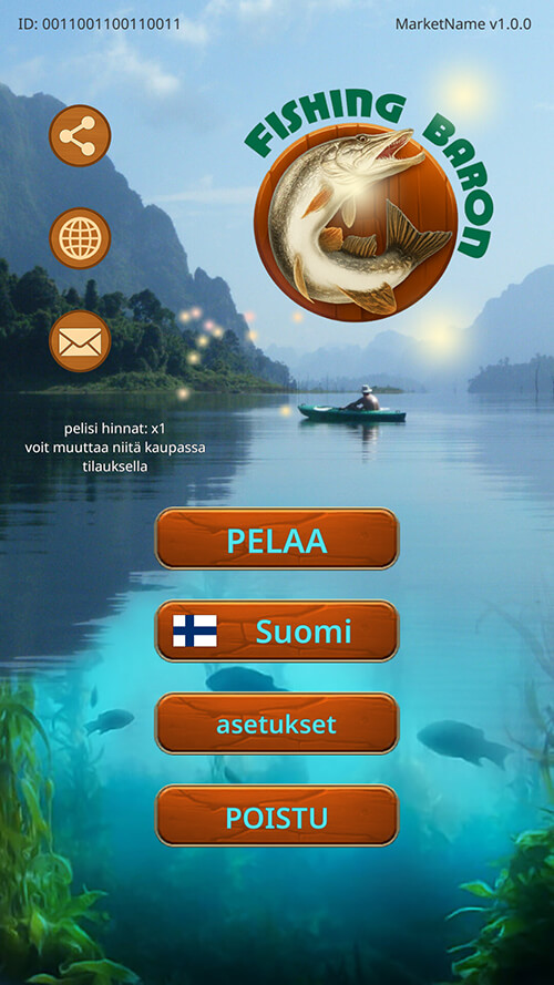 Fishing Baron pelin ensimmäinen näyttö
