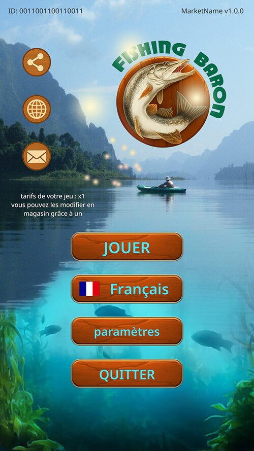 Premier écran de Fishing Baron