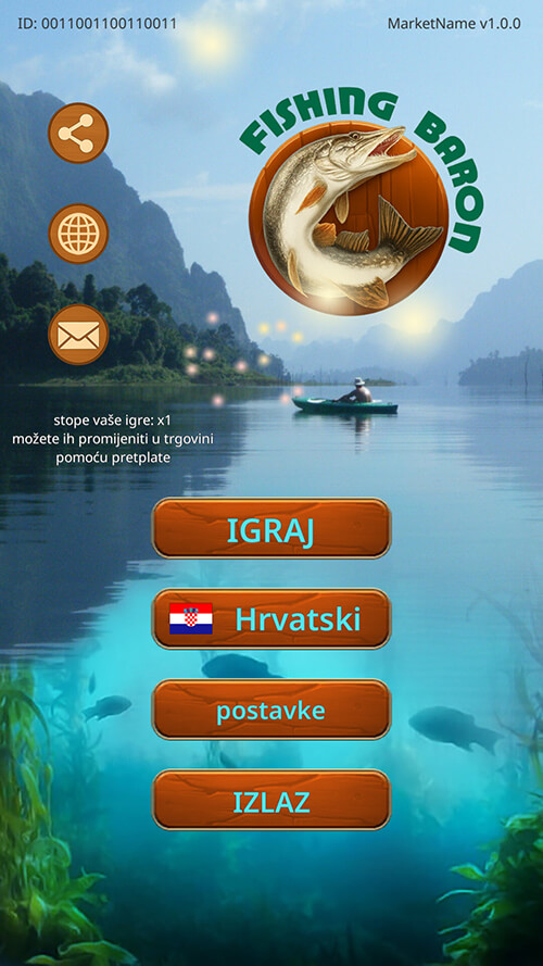 Prvi ekran Fishing Baron