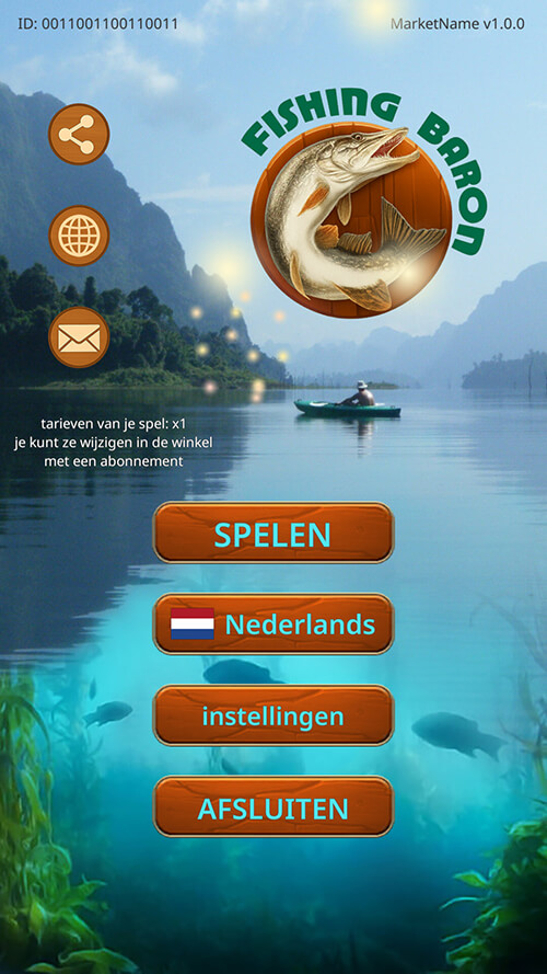 Eerste scherm van Fishing Baron