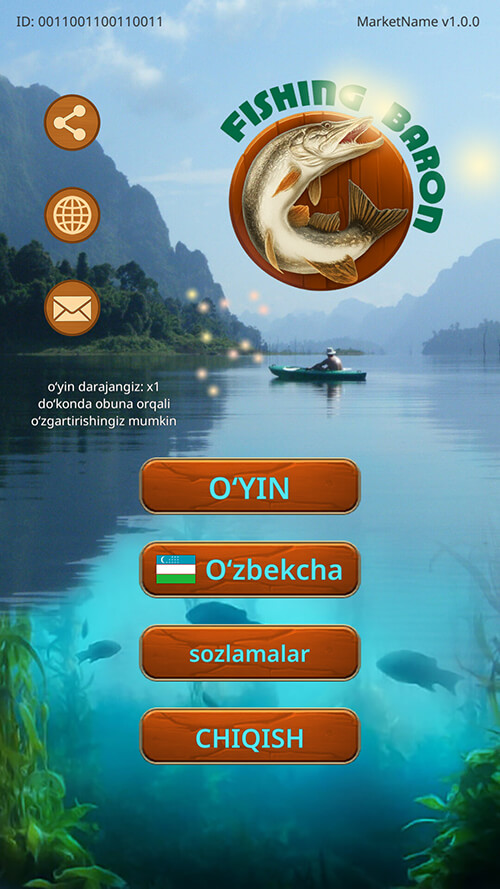 Fishing Baron o‘yinidagi birinchi ekran