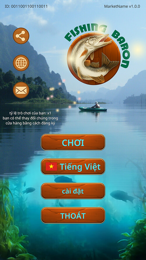 Màn hình đầu tiên của Fishing Baron