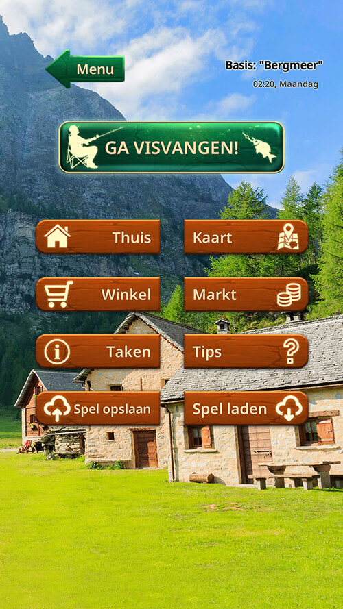 Visbasis in het spel Fishing Baron