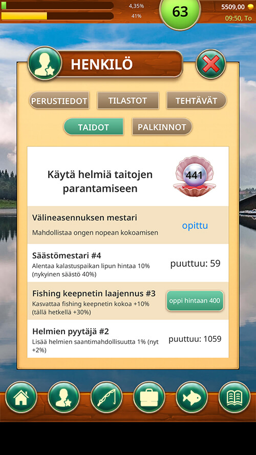 Kalastusasema Fishing Baron -pelissä