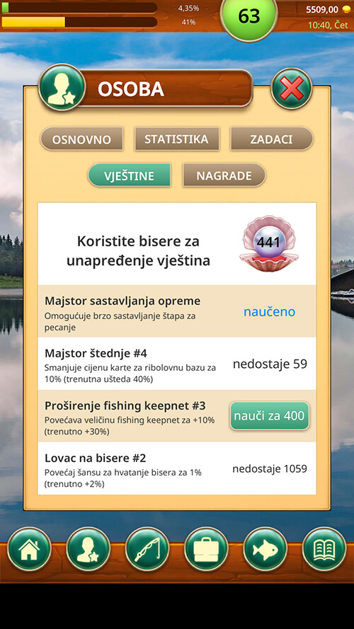 Ribolovna baza u igri Fishing Baron