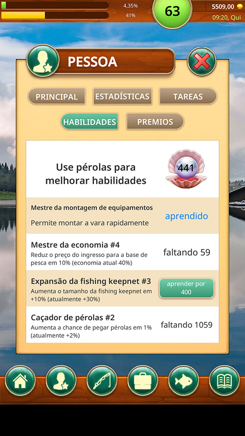 Base de pesca no Fishing Baron