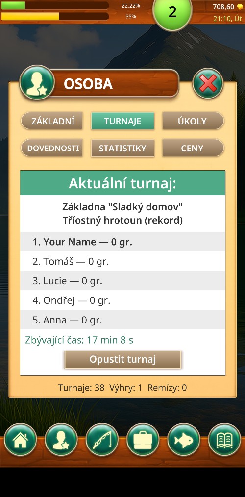 Turnaje ve hře Fishing Baron